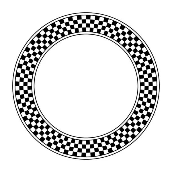 Checkerboard Patroon Cirkel Frame Ronde Geruite Patroon Frame Gemaakt Van — Stockvector