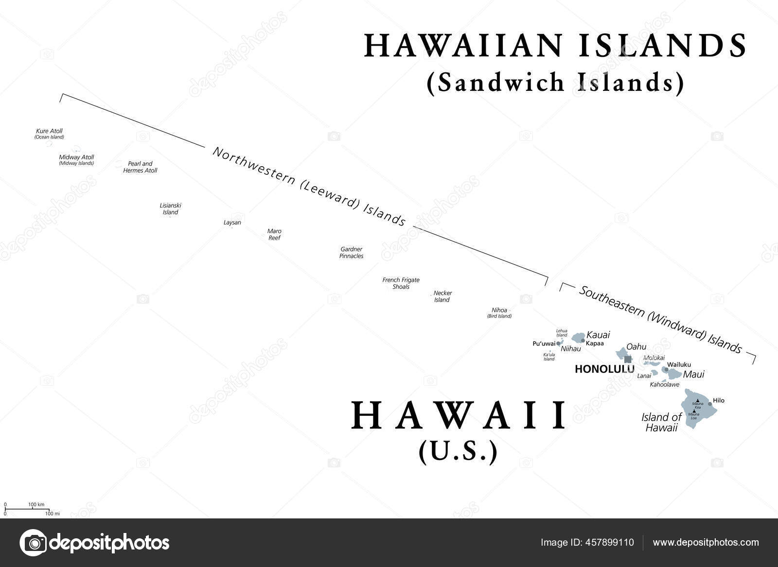 ハワイ諸島の地図ストックベクター ロイヤリティフリーハワイ諸島の地図イラスト Depositphotos