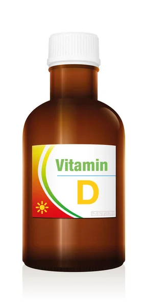 Vitamin Supplementierungsflasche Symbolisch Für Künstliche Synthetische Oder Natürliche Nahrungsergänzungsmittel Einem — Stockvektor