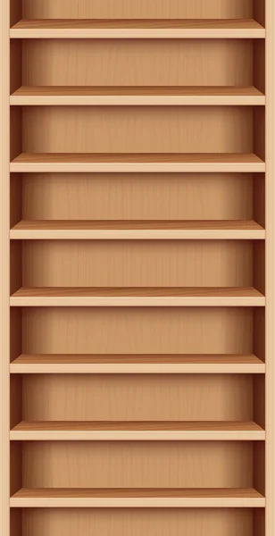 Bookshelf Wooden Reck Seamless Shelves Case Wood Grain Can Endlessly — Archivo Imágenes Vectoriales