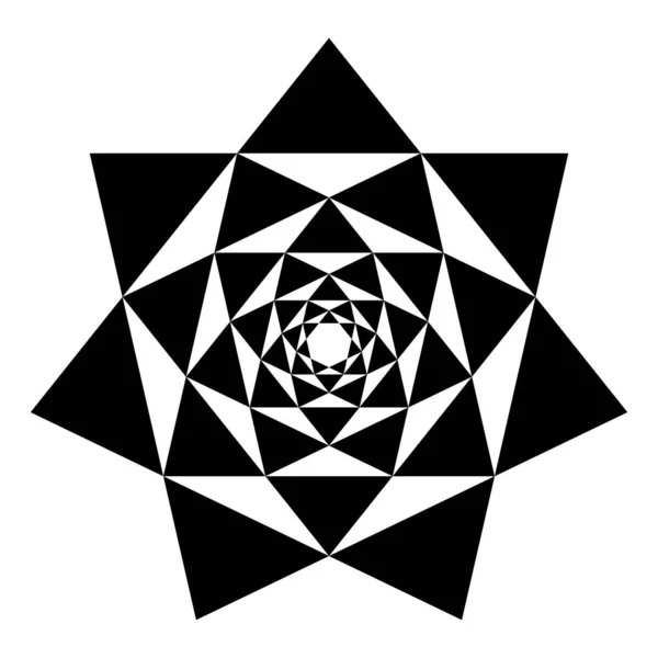 Heptagrams Heptagrams Crossing Points Seven Seven Pointed Stars Placed One — Vetor de Stock