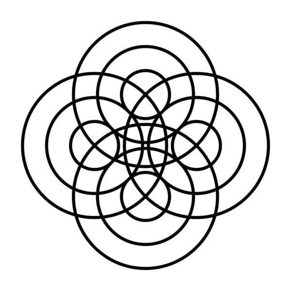 Symbole Composé Cercles Concentriques Quatre Endroits Différents Trois Vagues Répartissent — Image vectorielle