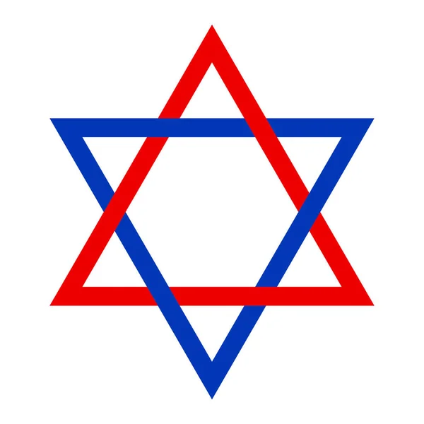 所罗门的红色和蓝色印章 归属于所罗门国王 它在伊斯兰和犹太神秘主义以及西方神秘主义中发展起来 被描绘成六边形 大卫之星的前身 — 图库矢量图片