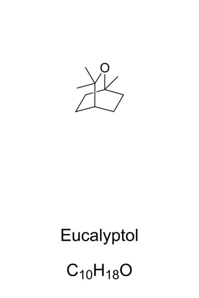 Formule Chimique Structure Eucalyptol Cinéole Composé Organique Avec Odeur Menthe — Image vectorielle