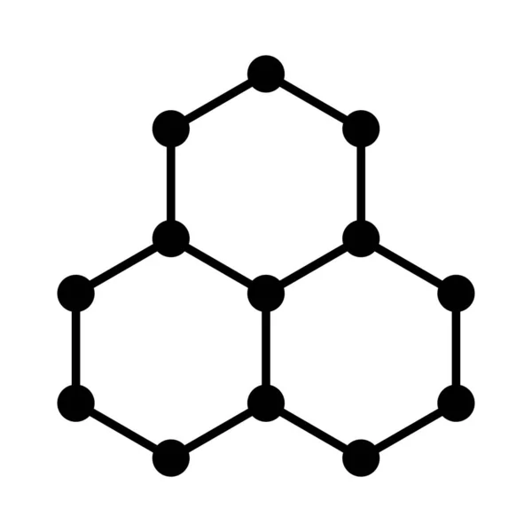 石墨烯符号 石墨烯的图式分子结构 碳合金 由一层碳原子组成 排列在二维蜂窝状晶格和六边形网格中 — 图库矢量图片