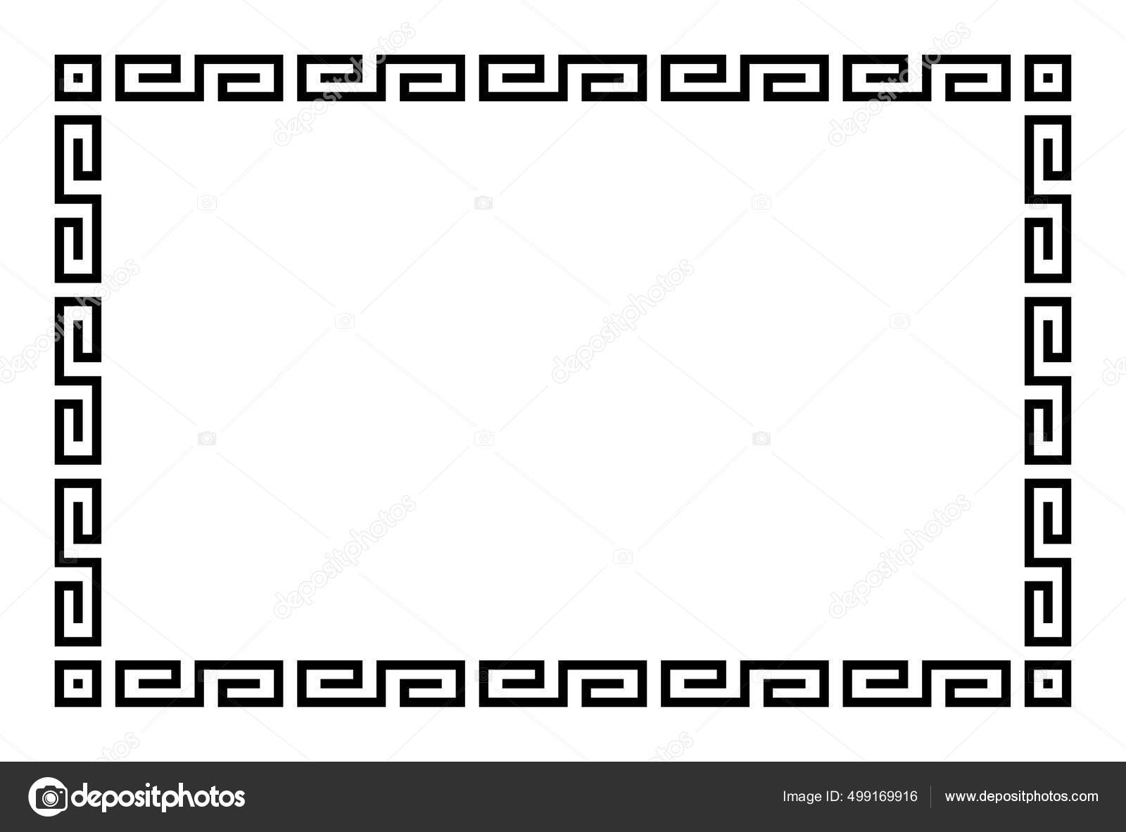Rectángulo Meandro Con Patrón Meandro Simple Marco Rectangular Borde  Decorativo Vector de stock #499169916 de ©Furian, image size:1600x1183