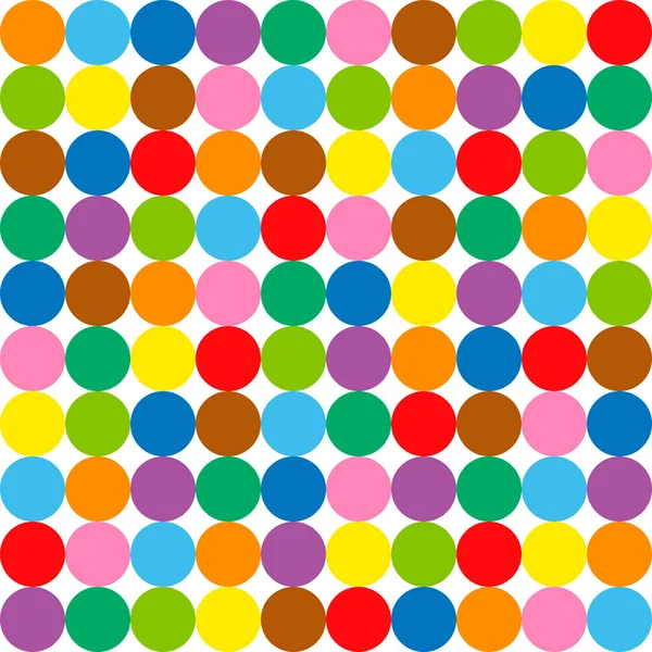 Πολύχρωμο Μοτίβο Κύκλο Φόντο Εκατό Χρωματιστές Μπάλες Απρόσκοπτη Επεκτάσιμη Διανυσματική — Διανυσματικό Αρχείο
