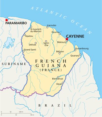 Fransız Guyanası siyasi haritası
