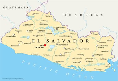 El Salvador Political Map clipart