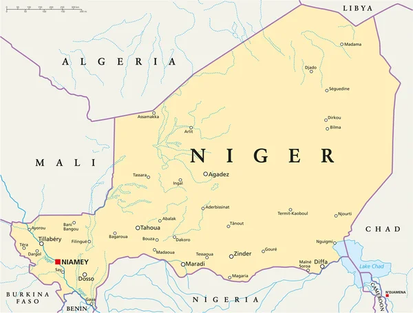Niger Political Map Stock Vector