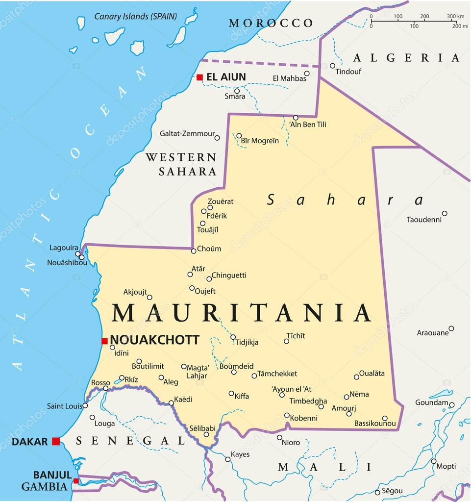 Mauritania Political Map