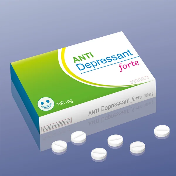 Anti Depresor forte pastillas — Vector de stock