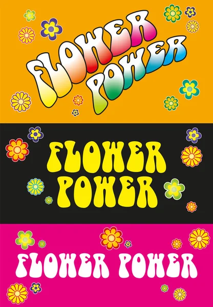 Flowerpower belettering — Stockvector
