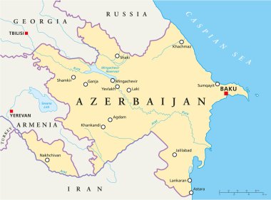 azerbaijan siyasi haritası