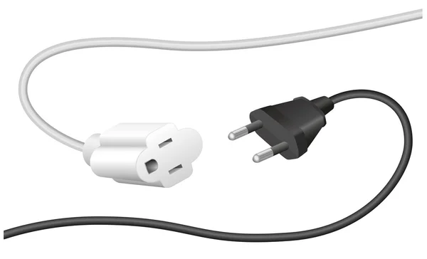 Onjuiste plug extension kabel — Stockvector