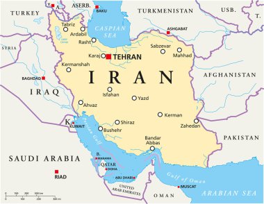 Iran Political Map clipart