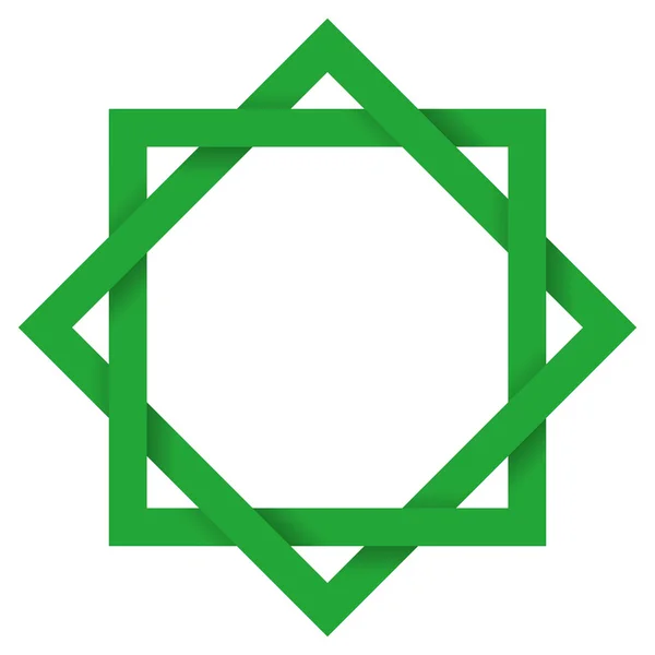 Green Octagram 3D — Stock Vector