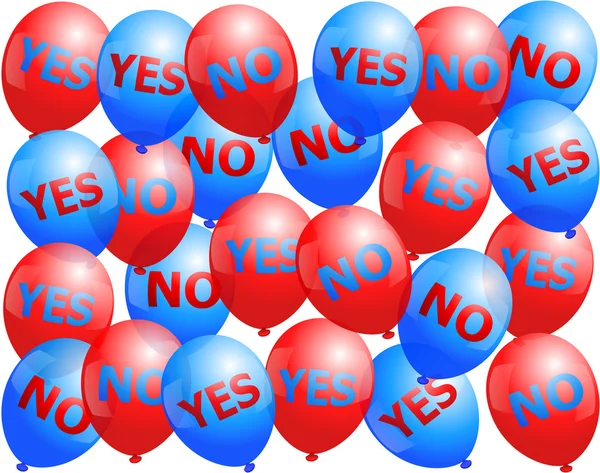 Balloons Yes No — Stock Vector