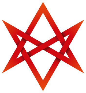 Kırmızı unicursal hexagram 3d