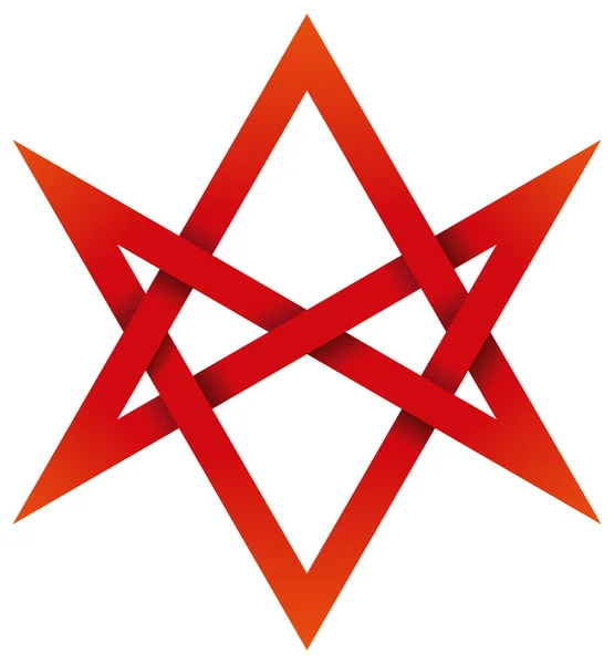 Rotes Einhorn-Hexagramm 3d — Stockvektor