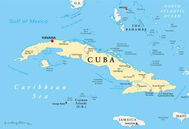 Cuba Political Map clipart