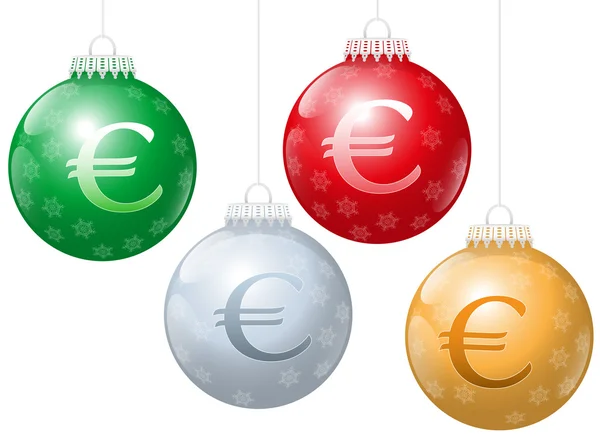 Noel topları euro simgesi — Stok Vektör