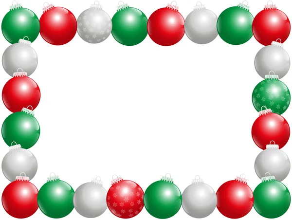 Kerstballen frame horizontaal — Stockvector