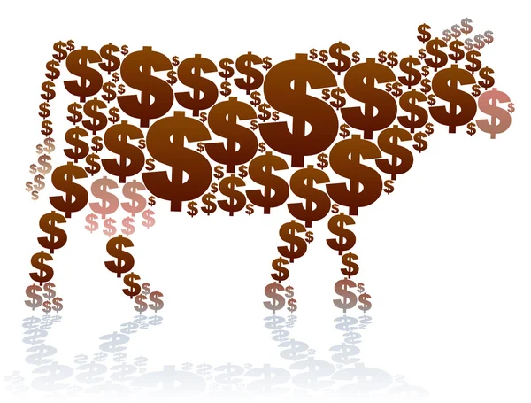 Dollar vache — Image vectorielle