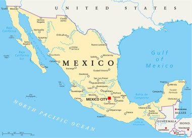 Mexico Political Map clipart