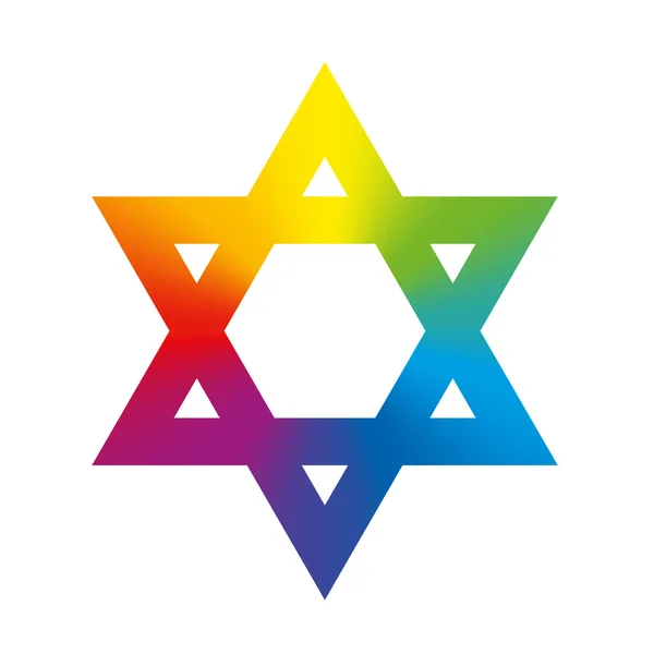 Star of David Rainbow White gradientu — Wektor stockowy