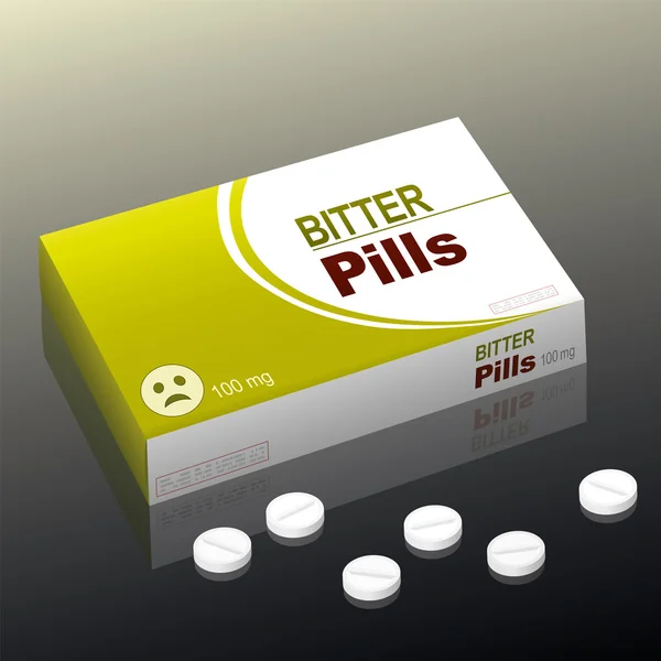 Bittere pillen geneeskunde pakket — Stockvector