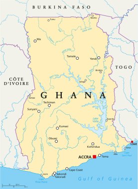 Ghana Political Map clipart