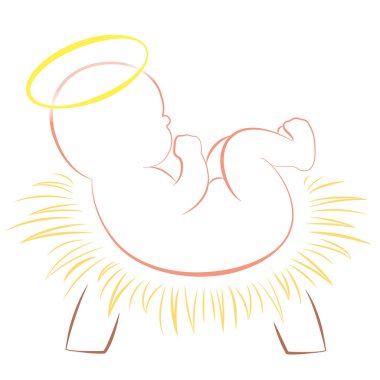 Bebek Jesus Christmas beşik beyaz
