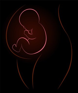 Pregnancy Baby Mother Symbol Black clipart
