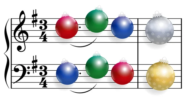 Christmas Song Balls — Stock Vector