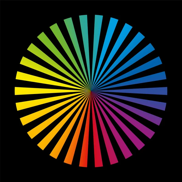 Color de la rueda del arco iris Campos Negro — Vector de stock