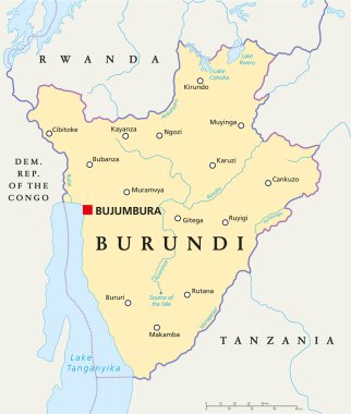 Burundi Political Map clipart