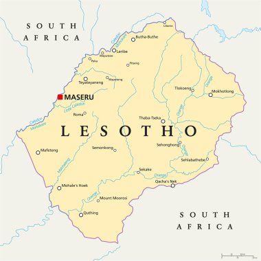 Lesotho Political Map clipart