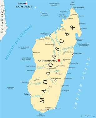 Madagascar Political Map clipart