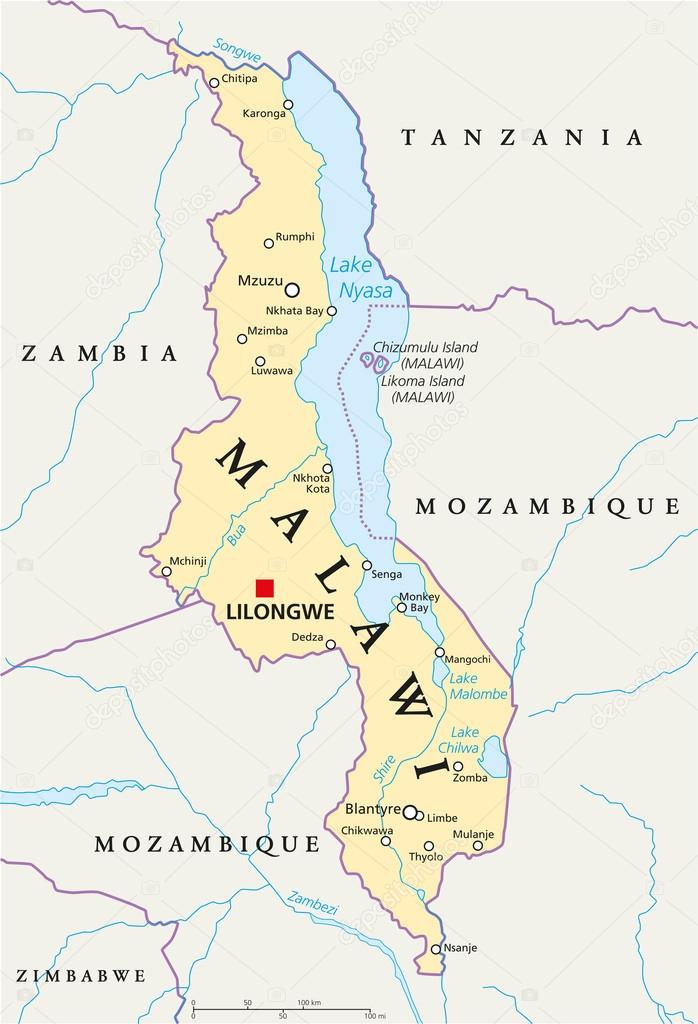 Malawi Political Map