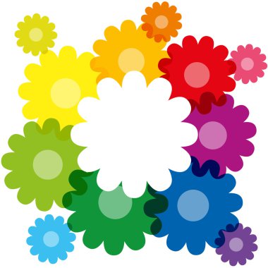 Gökkuşağı renkli çiçekler