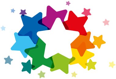 Rainbow Colored Stars clipart