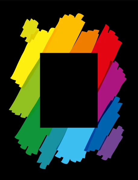 Duha barevné štětce tahy svislé — Stockový vektor