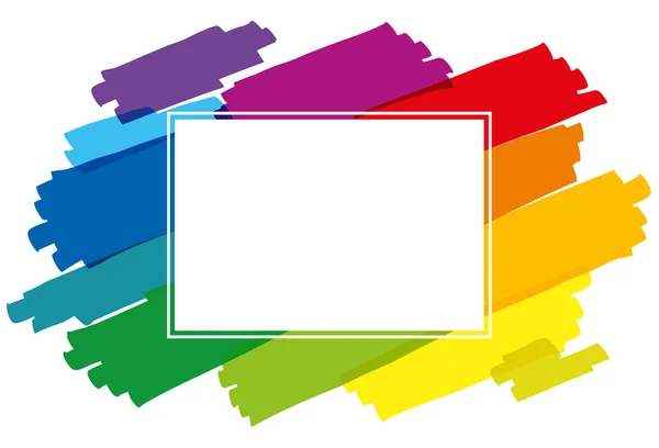 Rainbow Colored Brush Strokes Horizontal — Stock Vector