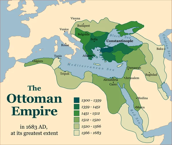 Osmanská říše akvizice — Stockový vektor