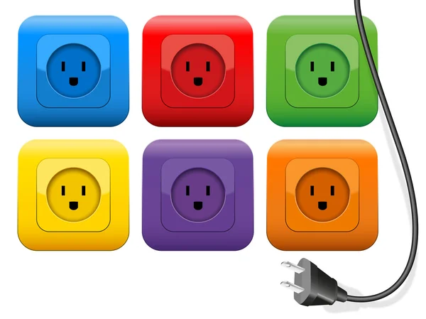 Plug Outlets cor —  Vetores de Stock