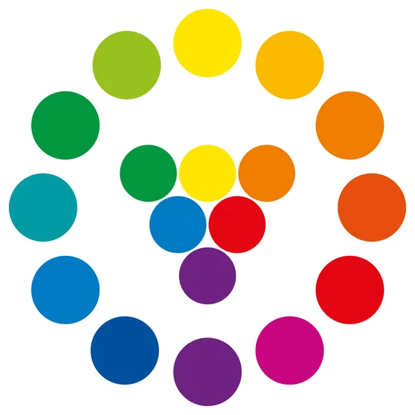 Roue de couleur avec des cercles — Image vectorielle