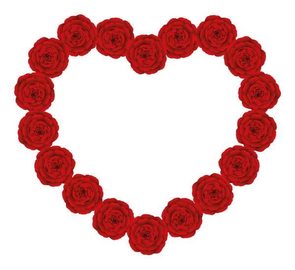 Cuore di rose rosse — Vettoriale Stock