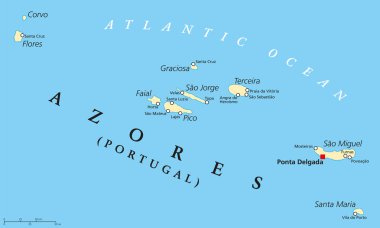 Azores Political Map clipart