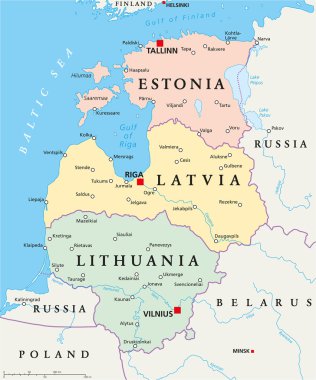 Baltic States Political Map clipart